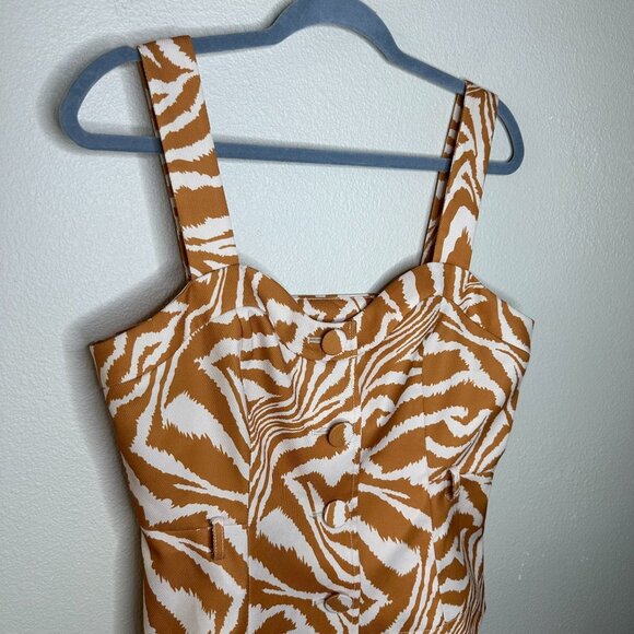 Anthropologie Zebra Stripe Tank M Button Front Casual Summer Sleeveless - Picture 2 of 7